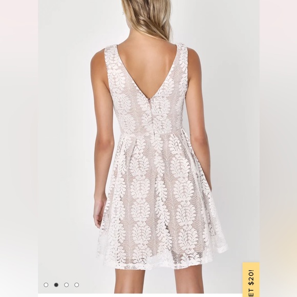 Lulu’s White Lace Skater Dress - Picture 2 of 5